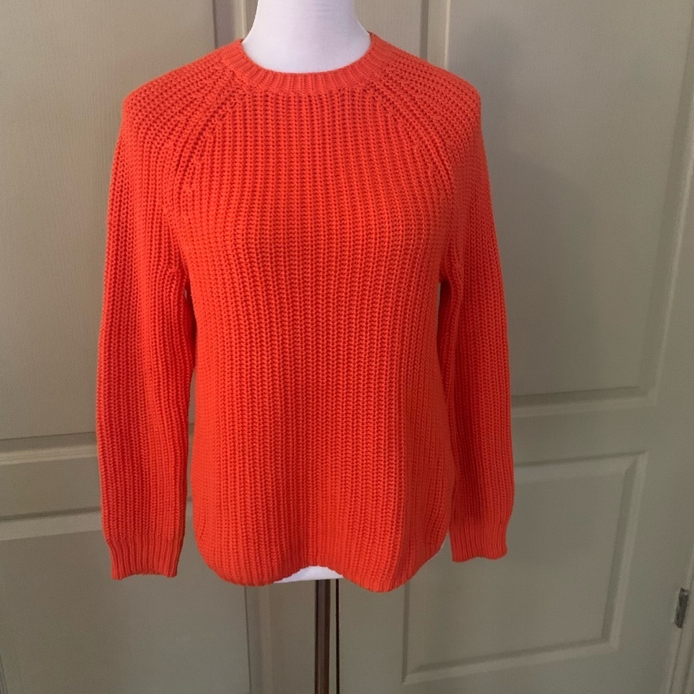 Lauren Ralph Lauren Women's Knit Orange Sweater, Petite Medium